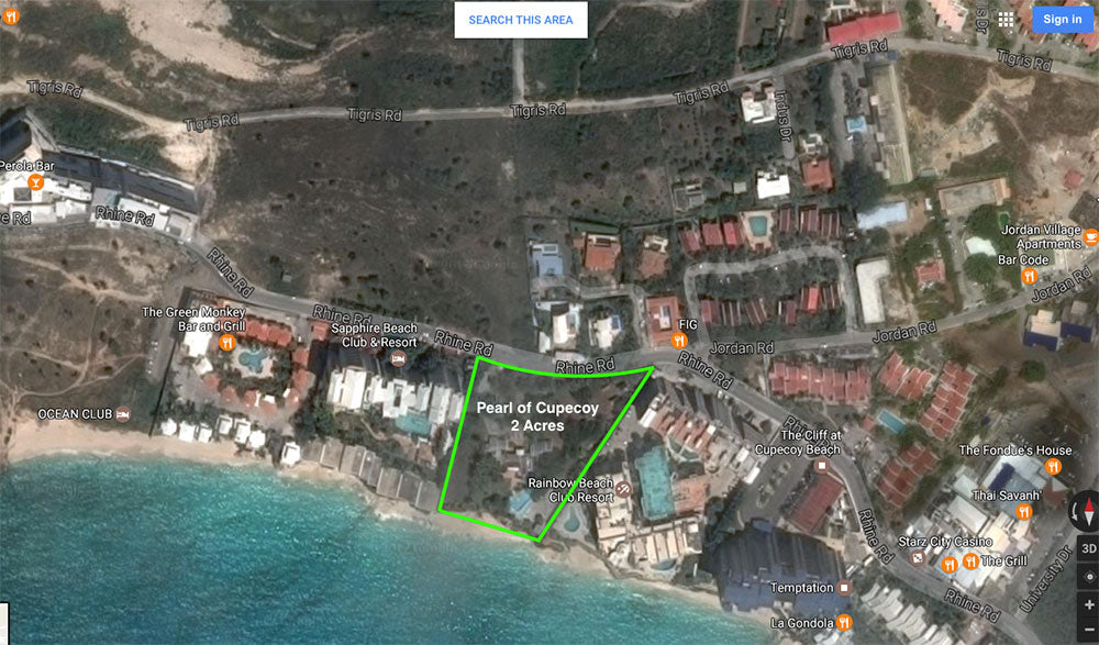 Ocean Front Cupecoy Prime Hotel Land